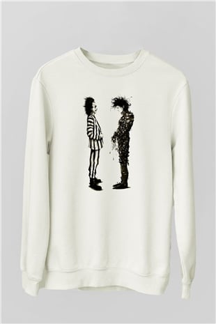 Beetlejuice Beterböcek Beyaz Unisex Sweatshirt