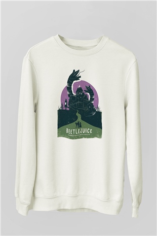 Beetlejuice Beterböcek Beyaz Unisex Sweatshirt