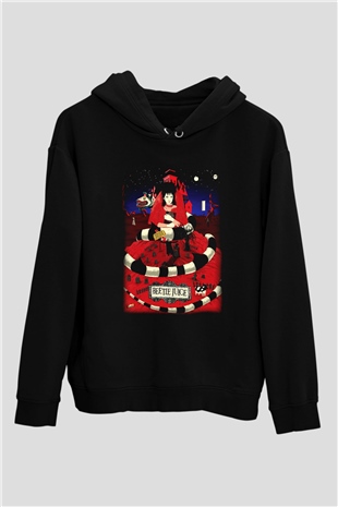 Beetlejuice Beterböcek Siyah Unisex Kapüşonlu Sweatshirt