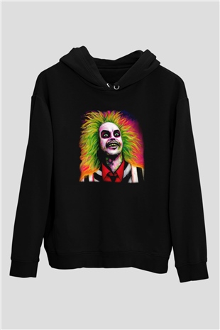 Beetlejuice Beterböcek Siyah Unisex Kapüşonlu Sweatshirt