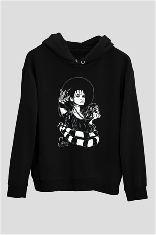 Beetlejuice Beterböcek Siyah Unisex Kapüşonlu Sweatshirt
