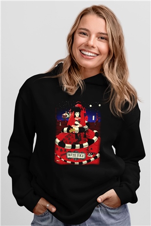 Beetlejuice Beterböcek Siyah Unisex Kapüşonlu Sweatshirt