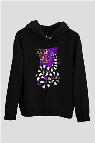 Beetlejuice Beterböcek Siyah Unisex Kapüşonlu Sweatshirt