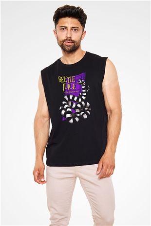 Beetlejuice Beterböcek Siyah Unisex Kolsuz Tişört
