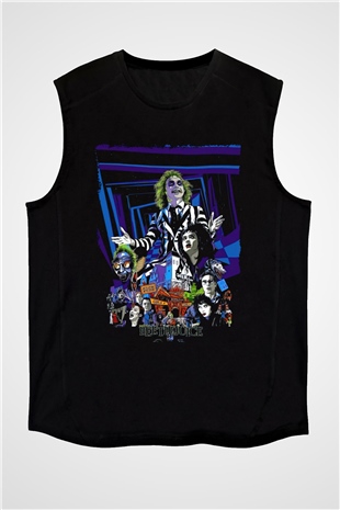 Beetlejuice Beterböcek Siyah Unisex  Kolsuz Tişört