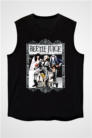 Beetlejuice Beterböcek Siyah Unisex  Kolsuz Tişört