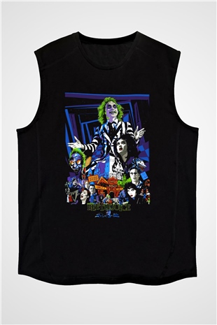 Beetlejuice Beterböcek Siyah Unisex Kolsuz Tişört