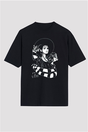 Beetlejuice Beterböcek Siyah Unisex Oversize Tişört