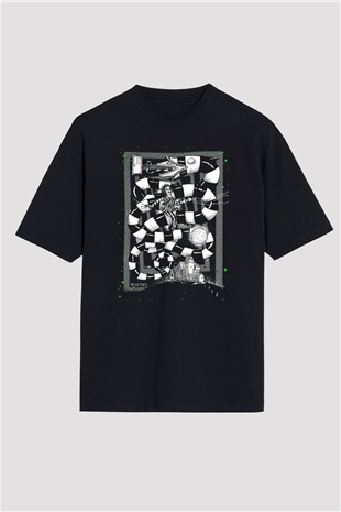 Beetlejuice Beterböcek Siyah Unisex Oversize Tişört