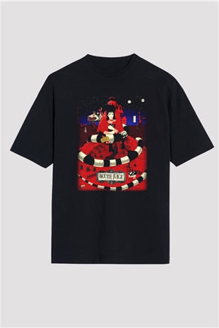 Beetlejuice Beterböcek Siyah Unisex Oversize Tişört
