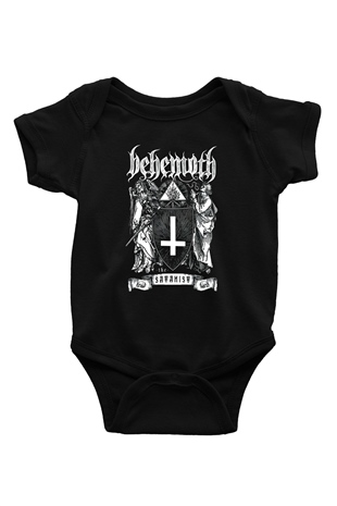 Behemoth Baskılı Siyah Bebek Body - Zıbın