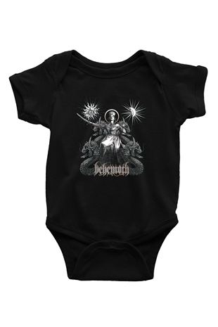 Behemoth Baskılı Siyah Bebek Body - Zıbın