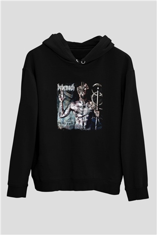 Behemoth Baskılı Unisex Siyah Hoodie