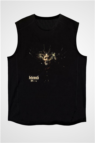 Behemoth Baskılı Unisex Siyah Kolsuz Tişört
