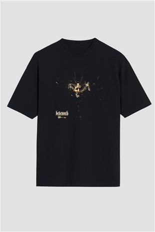Behemoth Baskılı Unisex Siyah Oversize Tişört