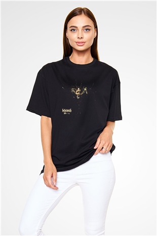 Behemoth Baskılı Unisex Siyah Oversize Tişört