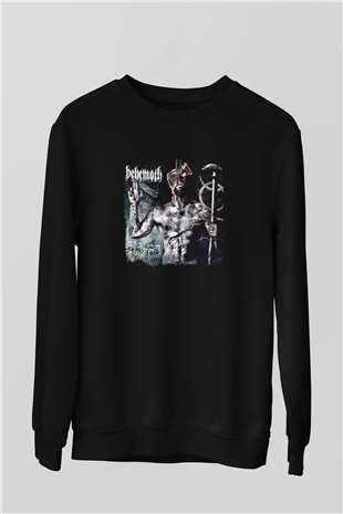 Behemoth Baskılı Unisex Siyah Sweatshirt