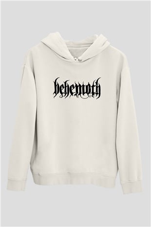 Behemoth Beyaz Unisex Kapşonlu Sweatshirt