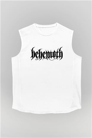 Behemoth Beyaz Unisex Kolsuz Tişört