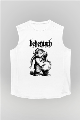 Behemoth Beyaz Unisex Kolsuz Tişört