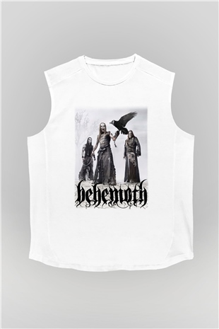 Behemoth Beyaz Unisex Kolsuz Tişört