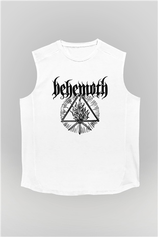 Behemoth Beyaz Unisex Kolsuz Tişört