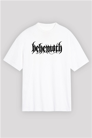 Behemoth Beyaz Unisex Oversize Tişört T-Shirt