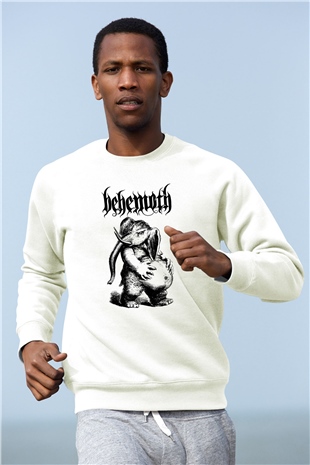Behemoth Beyaz Unisex Sweatshirt