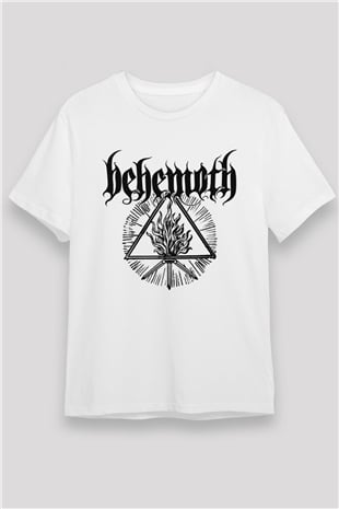 Behemoth Beyaz Unisex Tişört T-Shirt - TişörtFabrikası