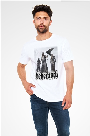 Behemoth Beyaz Unisex Tişört T-Shirt - TişörtFabrikası
