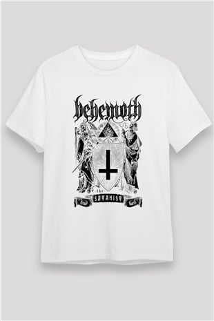 Behemoth Beyaz Unisex Tişört T-Shirt - TişörtFabrikası