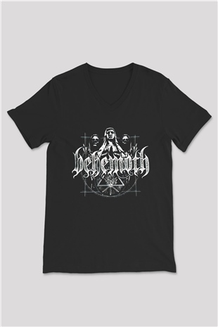 Behemoth Siyah Unisex V Yaka Tişört