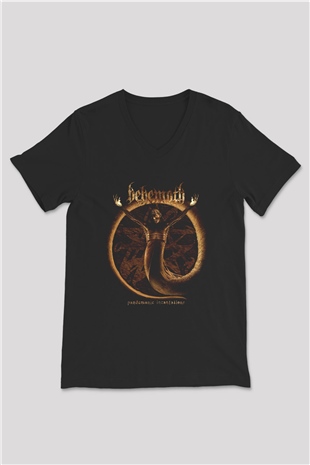 Behemoth Siyah Unisex V Yaka Tişört T-Shirt