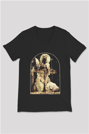 Behemoth Siyah Unisex V Yaka Tişört T-Shirt