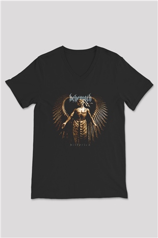 Behemoth Siyah Unisex V Yaka Tişört T-Shirt