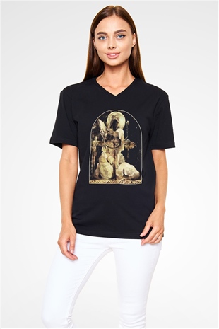 Behemoth Siyah Unisex V Yaka Tişört T-Shirt