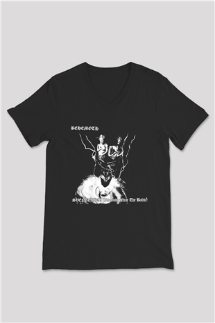 Behemoth Siyah Unisex V Yaka Tişört T-Shirt