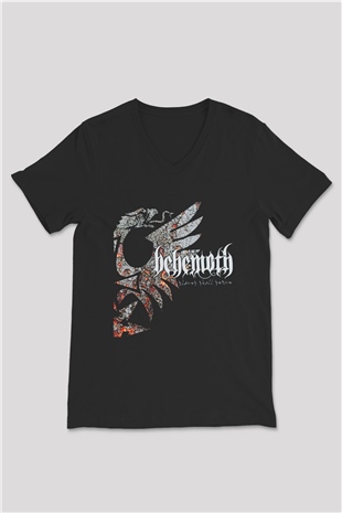 Behemoth Siyah Unisex V Yaka Tişört T-Shirt