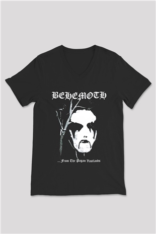 Behemoth Siyah Unisex V Yaka Tişört T-Shirt