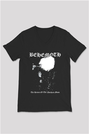 Behemoth Siyah Unisex V Yaka Tişört T-Shirt