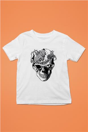 Beherit Baskılı Beyaz Unisex Beyaz Çocuk Tişört - Tshirt