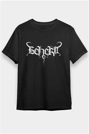 Beherit Baskılı Unisex Siyah Tişört - Tshirt