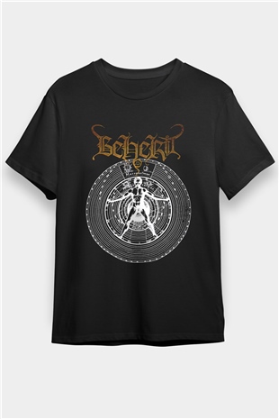 Beherit Baskılı Unisex Siyah Tişört - Tshirt