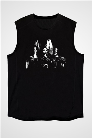 Behexen Baskılı Unisex Siyah Kolsuz Tişört - Tshirt
