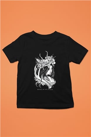 Being as an Ocean Baskılı Siyah Unisex Çocuk Tişört