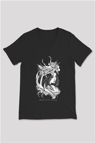 Being as an Ocean Siyah Unisex V Yaka Tişört T-Shirt