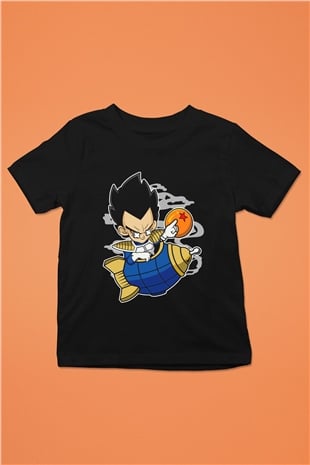 Bejita Rocket Baskılı Unisex Siyah Çocuk Tişört