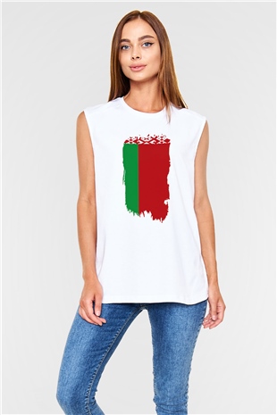 Belarus Beyaz Unisex Kolsuz Tişört