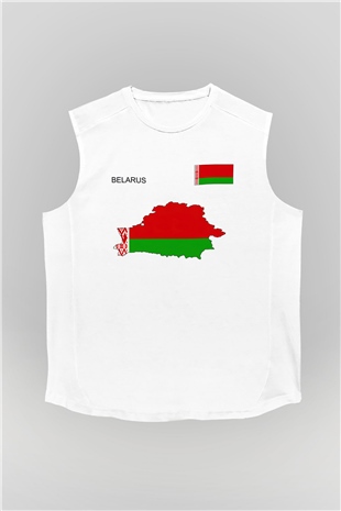 Belarus Beyaz Unisex Kolsuz Tişört