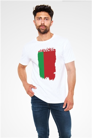 Belarus Beyaz Unisex Tişört T-Shirt - TişörtFabrikası